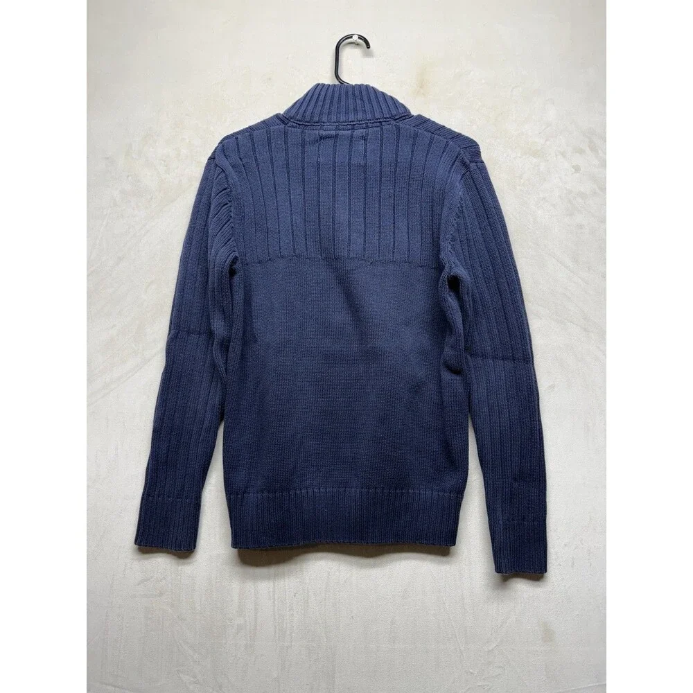 Eddie Bauer Men's M Combed Cotton Knit Henley Pullover Sweater Mock Neck Button - Picture 2 of 7